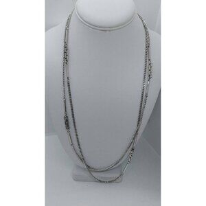 Vintage Monet‎ long silver necklace